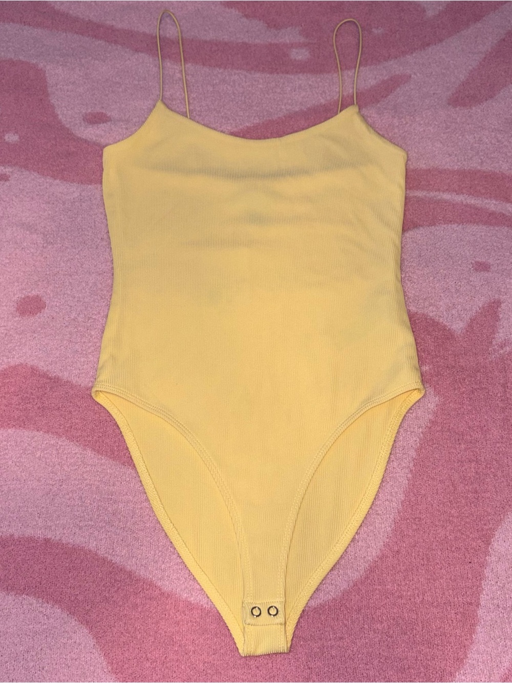 Butter Yellow Spaghetti Strap Bodysuit